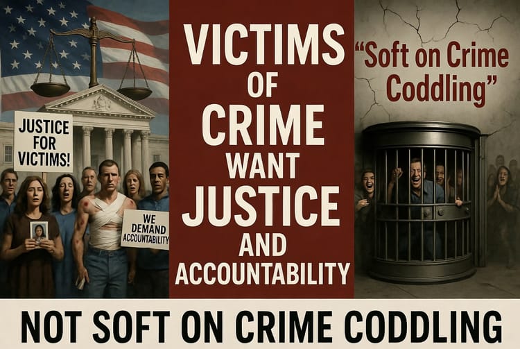 Victims of Crime Want Justice and Accountability not Soft on Crime Coddling